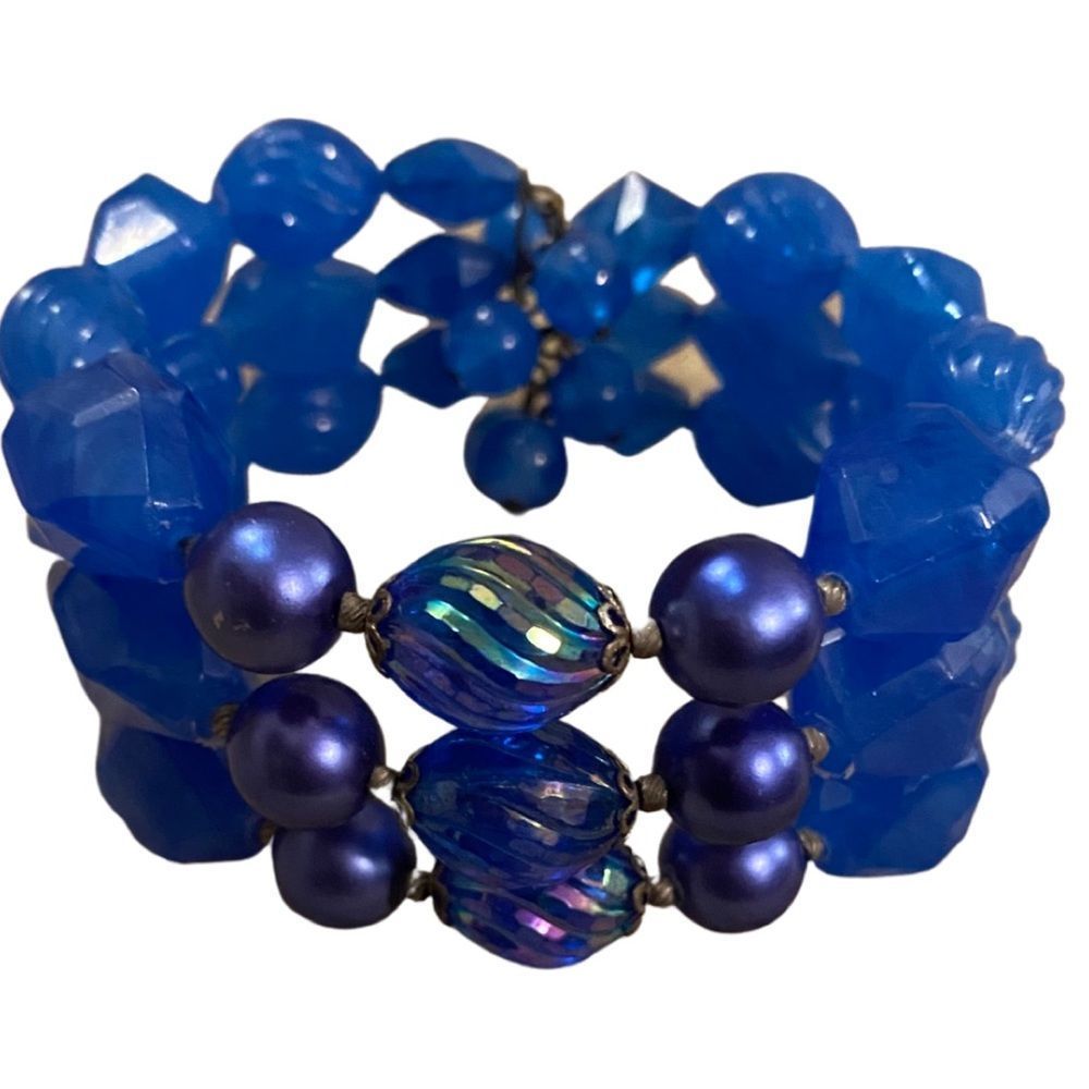 Beautiful Blue Beaded Wrap Bracelet